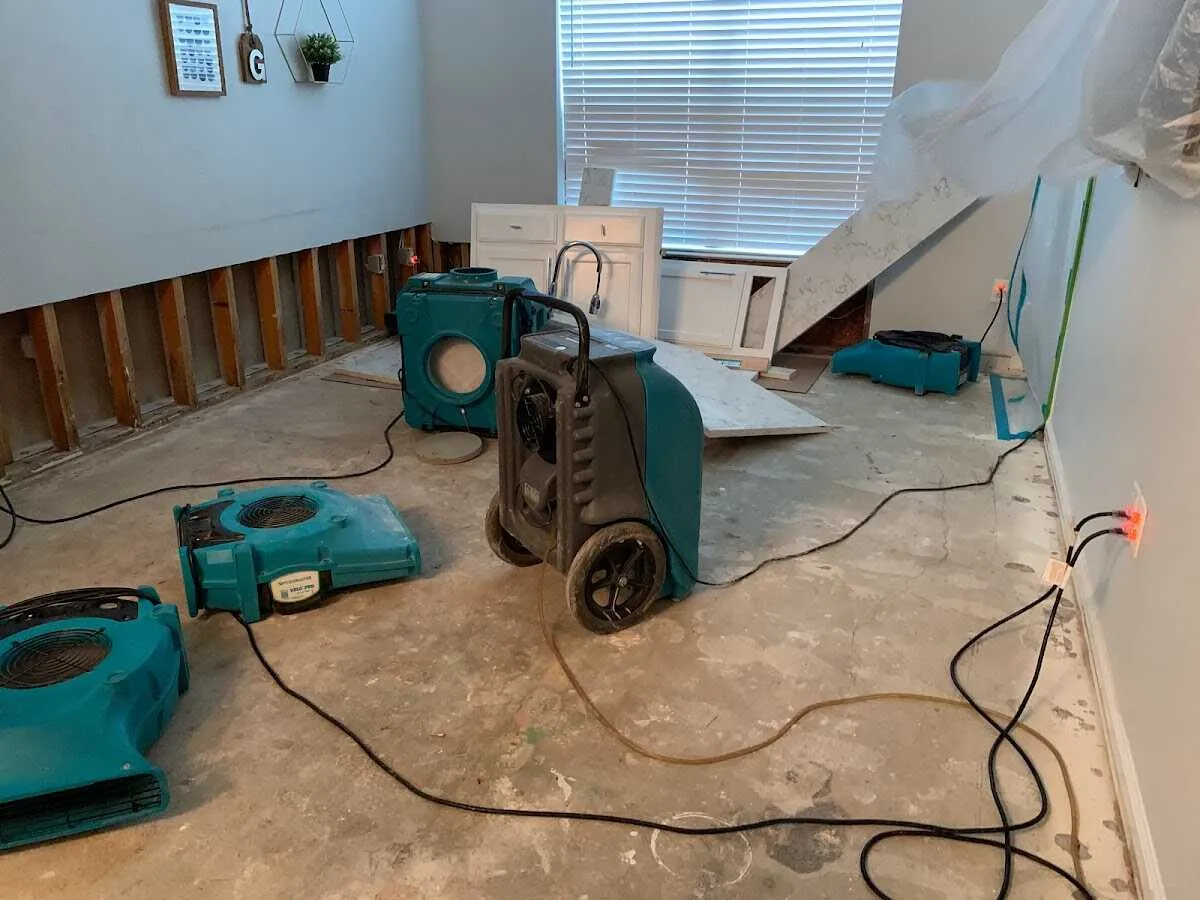 Dehumidifier in flood-cut room for Water Extraction & Removal in Evergreen Park